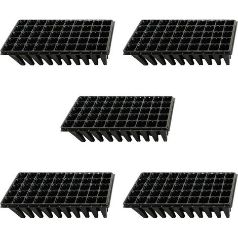 5Pcs Plateaux de Culture de Plantes 50 Plateaux de Démarrage de Semis de Cellules pour La Germination des Graines Et Le Plateau de Propagation en Plastique des Semis Noir (1/4)