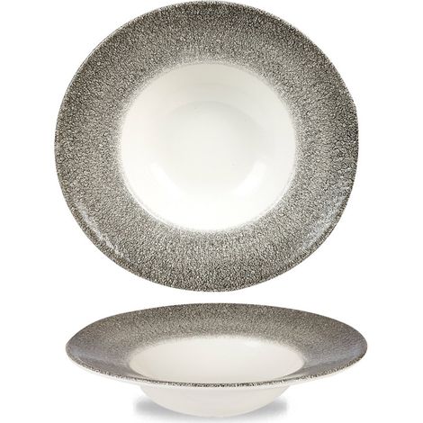 Assiette creuse Raku Quartz noir - 280mm - Finedine