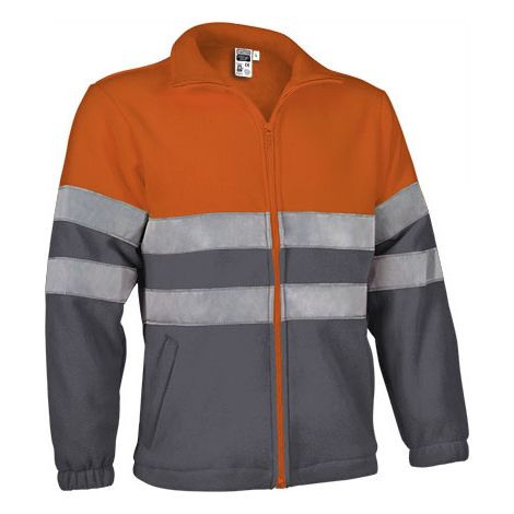 Chaqueta alta visibilidad en tejido polar VALENTO Airport XXL Naranja flúor / Gris carbón