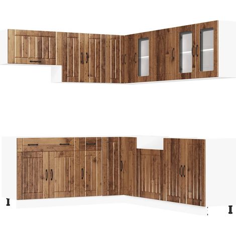 Maison Exclusive - Mueble cocina Lucca madera vieja 11 pzas mader (1/5)