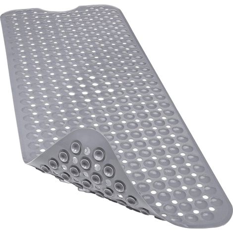 Tapis de bain antidérapant, tapis de douche antibactérien, extra long, 100 × 40 cm, ventouses puissantes, lavable en machine (1/4)