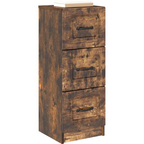 Maison Exclusive - Armoire à tiroirs Chêne fumé 33 x 34,5 x 87 cm