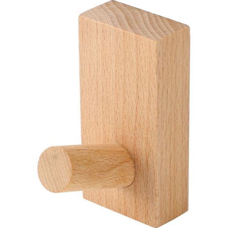 Einfache Holzhaken für Garderobe, Eingangsbereich, nicht perforiert, selbstklebend, Kleiderständer (1/5)