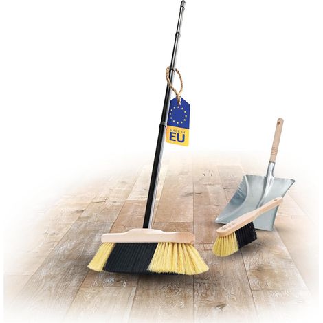 Balai de chambre Novaliv avec manche robuste POILS ARTIFICIELS FINS balai à poils doux balai d'armoire 4 pièces manche enfichable + brosse à main