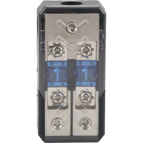 Jeffergarden Boîte porte-fusible 2 voies 1 entrée/sortie 60 A, bloc de distribution électrique universel pour voiture, yacht et amplificateur audio stéréo