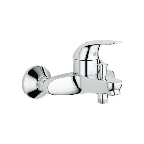 Mitigeur de baignoire 32743000 – Monocommande 1/2' – Corps lisse – Finition inox – GROHE EcoJoy économie d’eau