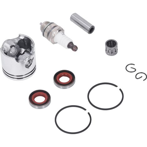 Kit joint cache piston + aiguille roulement + circlip + goujon + joint spi pour débroussailleuse Stihl FS120, remplacement moteur, pièces détachées, set complet. (1/5)
