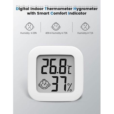 3pcs Thermomètre Hygromètre Intérieur - Haute précision Moniteur température et humidité - Digital (1/4)