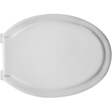 Asiento de inodoro universal en polipropileno blanco, ancho 37,2 cm, bisagras en pvc (1/5)