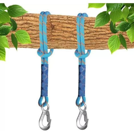 2-teiliges Hängemattenseil für den Außenbereich, Hängemattenzubehör 0,6 m, maximale Belastung 450 kg, Aufhängeseil mit Haken für Yogaschaukeln (1/3)