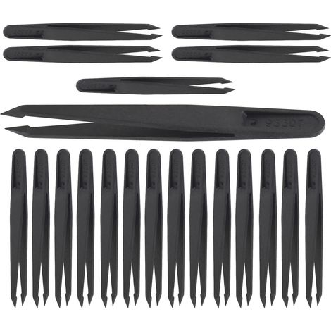 Pincette Antistatique Fibre de Carbone 93307, Lot de 20, Précision Électronique, Outil Durable Anti-Statique, Paire Fins pour Réparation (1/5)