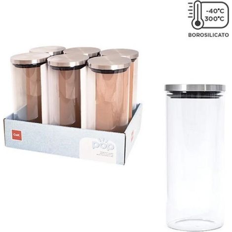 1 Pezzo Barattolo da Cucina in Vetro con Tappo Boro Pop 1400 ml (1/3)