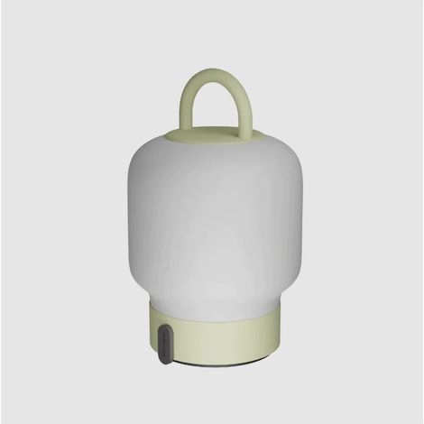 Lámpara de Mesa Portátil, Regulable y Recargable vía USB - Vidrio Opal, Verde Musgo - Loome Moss - kooduu - (1/3)