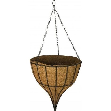 Basket 36 cm Hanging Gothic Cone Steel Black Garden Pride (1/3)