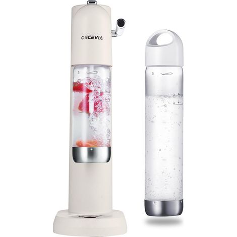 Machine à Soda et Eau Pétillante Appareil Machine pour Gazéifier l'Eau Machine à Boissons Gazeuses avec Bouteille Réutilisable sans BPA pour Cuisine Maison Sans Cylindre CO2