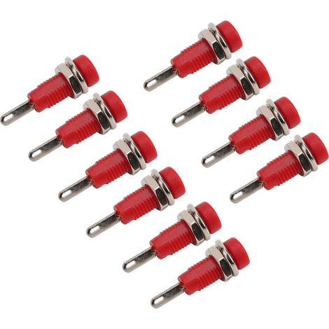 10Pcs J.40003 2mm Banane Douille Panneau Connecteur Fiche Prolongée Rouge Adaptateur Instrument Électronique (1/5)