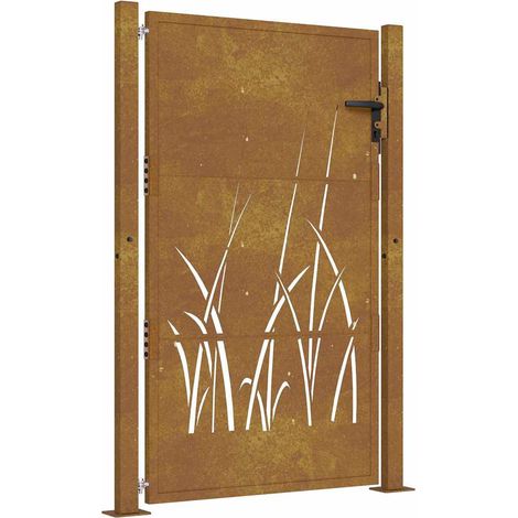 Maison Exclusive - Gartentor 100x125 cm Cortenstahl Gras-Design (1/5)