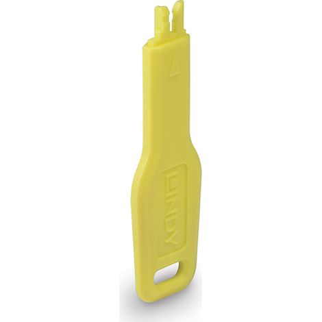 Lindy 47899 Blocco porta RJ-45, giallo, in ABS, con chiave di sicurezza (1/4)