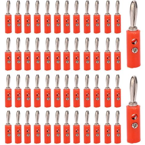 Fiche banane JT-002 4 mm, nouveau modèle, sans soudure, pour matériel pédagogique, rouge