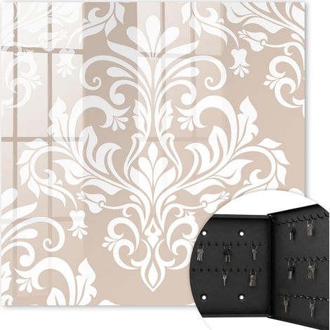 Armoire à clés - (30 cm x 30 cm) - Boîte à clés murale - Coffret de rangement pour clés - Couleur noire - Ouverture vers la droite - Pour maison et bureau - symétrie élégante