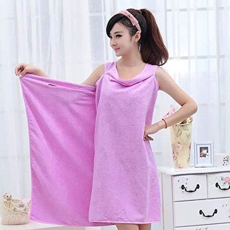 Schulterbadetuch für Damen, 150 x 80 cm, Sauna-Kilt, Mikrofaser, starke Wasseraufnahme, großes Badetuch, fünf Farben zur Auswahl (Lila) (1/5)