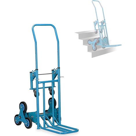 CARRELLO PER SCALE 8 RUOTE PORTAPACCHI MANUALE DA TRASPORTO MAX 200KG PIEGHEVOLE