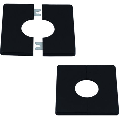 Two-piece self-adhesive shower faucet cover set – for covering wires, faucets, pipes, and wall holes – black (1/5)