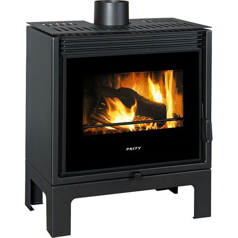 Stufa a legna Prity PM-TV SL – 13 kW, Nero Grafite, Classe A+, Design Moderno (1/4)