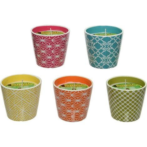 CANDELA CITRONELLA IN VASO COLORATO D.11CM