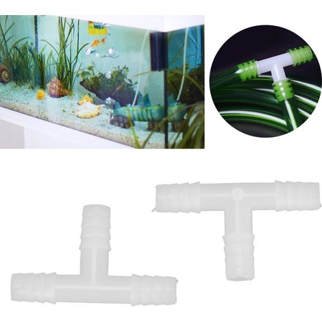 Raccords de Tuyau pour Aquarium, Connecteurs en Plastique Transparent, Adaptateur Réducteur à Trois Voies, 10mm - Deux Pièces (1/5)