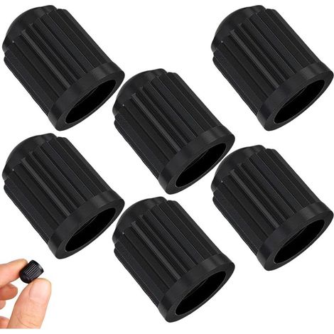 6 Pieces Bouchon Valve Pneu Voiture, Bouchon de Valve, Bouchon Pneu Voiture, Bouchon de Valve Voiture, Couvre-Valve Universel, Noir pour Voiture et Moto Roue et Pneu (1/5)