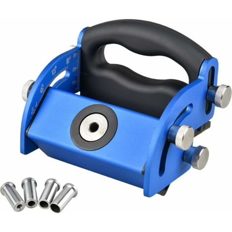 royaluxe - Fixations pour le travail du bois Outils d'angle pour le travail du bois Fixation de trou de poche pour le travail du bois Fixation de trou incliné 6/8/10/12 mm Embouts à vis Kit de travail (1/4)