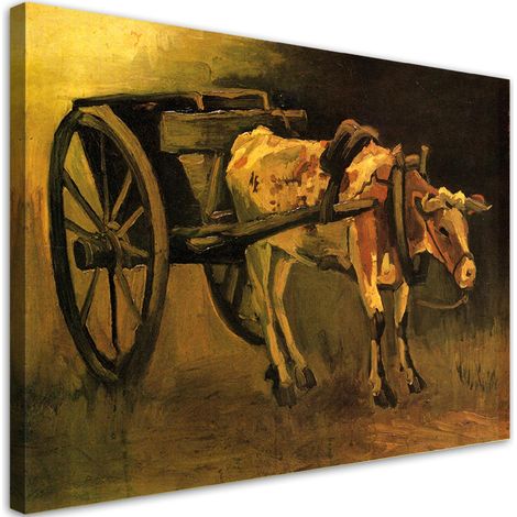 Tableau sur toile Charrette et bœuf - V. van Gogh 90x60 (1/5)