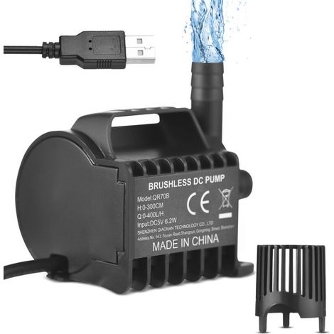 SJLERST Pompe électrique submersible, 400 litres/heure, hauteur de refoulement maximale de 9,8 pieds, adaptée aux bassins, étangs et aquariums (1/5)