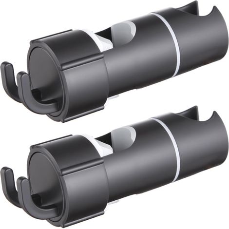 Lot de 2 supports de pommeau de douche, espacement des trous de 18 à 25 mm, support de pommeau de douche réglable, accessoires pour pommeau de douche (BK) (1/5)