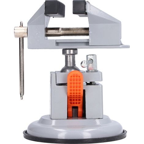 Étau d'établi miniature rotatif 360° avec base ventouse, serre-pièce universel en aluminium moulé sous pression, diam. base 132mm, ht 175mm (1/5)