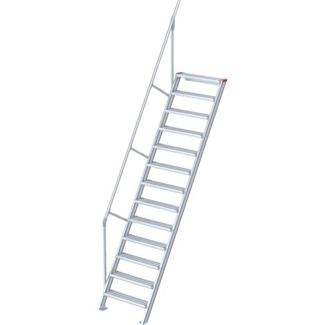 Euroline 510 Treppe 60° 800mm Stufenbreite 13 Stufen Alu gerieft