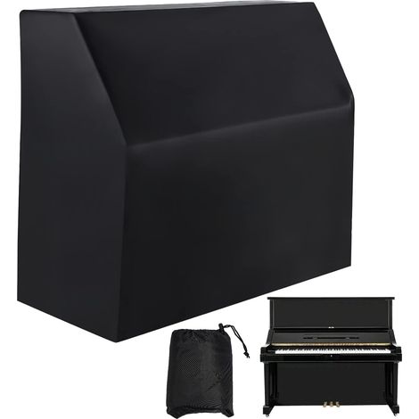 Housse pour piano droit en tissu Oxford 420D, protégeant du soleil, de l'humidité et de la poussière. Dimensions : 153 × 60 × 110 cm, noir. (1/5)