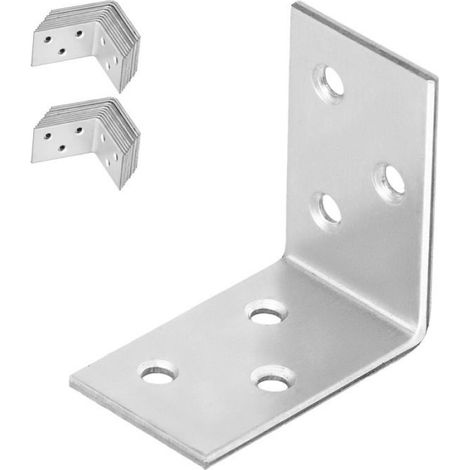 Connecteur D'angle - Acier Galvanisé 40 x 40 x 25 mm - Pour Charpente Et Menuiserie - Lot De 25 Pièces (1/5)