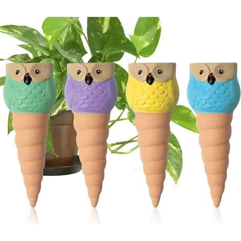Kit di irrigazione a goccia, set da 4 pezzi per innaffiare le piante durante le vacanze, per uso interno ed esterno, ufficio, giardino, vasi in terracotta, flacone per irrigazione a goccia