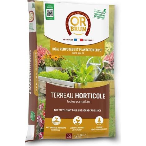 Terriccio da giardinaggio OR BRUN OBRTHOR35N 35 L per rinvaso e piantumazione in vaso