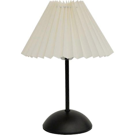 Lampe de bureau vintage en métal avec abat-jour plissé en forme de parapluie, lampe de chevet pour chambre, bureau et salon, lumière chaude (1/5)