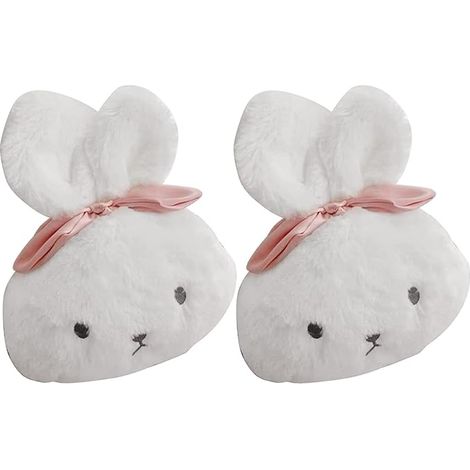 Coussin d'appui-tête de voiture, lot de 2, motif lapin mignon, coussin de soutien pour la nuque, décoration intérieure automobile, coussins d'appui-tête à fixer sur les sièges avant de voiture, blanc (1/4)
