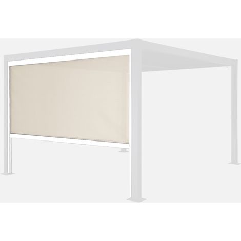 Tenda laterale avvolgibile alluminio e textilene per pergola, 3m