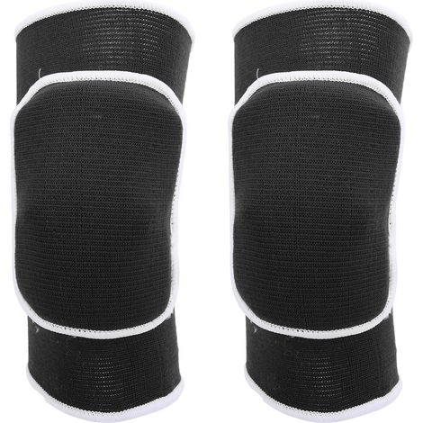 1 paire de genouillères de protection en mousse épaisse pour la danse, le yoga et de nombreux sports. Noir et blanc. (1/5)