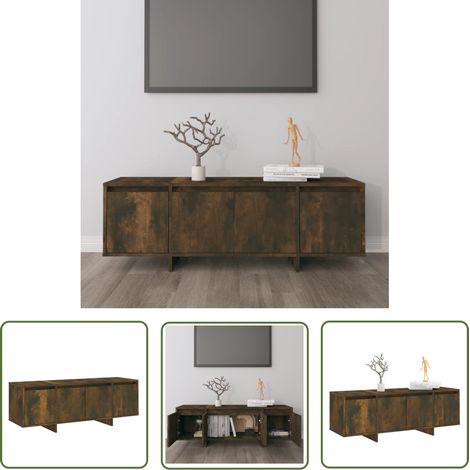 The Living Store TV-Schrank Räuchereiche 120x30x40,5 cm Holzwerkstoff - TV-Schrank - Lowboard - Holzmöbel - Fernsehtisch - Regal (1/5)