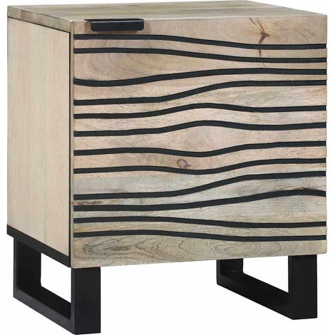Mesas de noche Natural 40 x 33 x 46 cm madera maciza de mango
