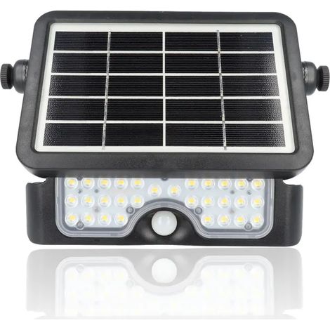 Proiettore LED solare con rilevatore di presenza, 5W, Luce Naturale, Nero (1/3)