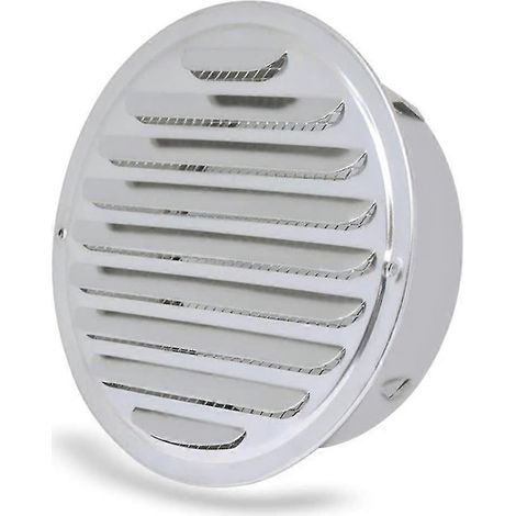 Grille d'aération - Grille de ventilation ronde, Grille de ventilation en acier inoxydable perforée, Ventilation avec filet, Orifice de sortie d'air rond de 100 mm (1/5)