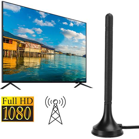 2 Pièces Antenne DVB-T2 HD Interne, Double Mini Ventouse pour Télévision Numérique (1/5)